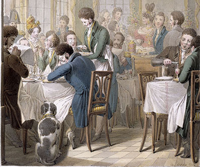 George Emmanuel Opitz, Le restaurant d'huîtres au Palais Royal, 1831,